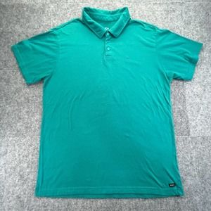 RVCA Polo Shirt Mens XL Green Short Sleeve Regular Fit Performance Wear
